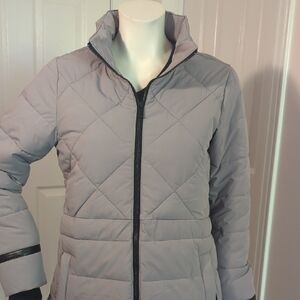 Reitmans Women's Light Gray Quilted Puffer Jacket
